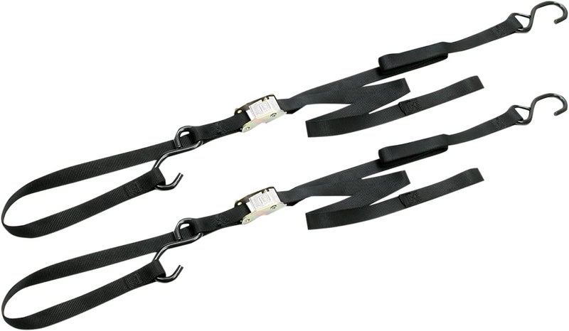Ancra 49380-11 Black 69" Long Tie Down with Integrated Soft Hooks - Image 1